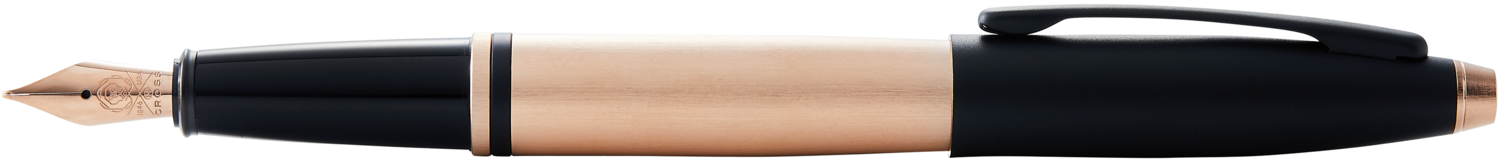Cross Calais Rose Gold Barrel / Black Cap FP - medium nib