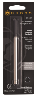 Selectip Jumbo Ballpoint Pen Refill - Black - Medium - Single Pack