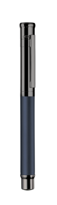 Design 04 Rollerball - barrel blue matt  lacquered, cap and fittings ruthenium plated