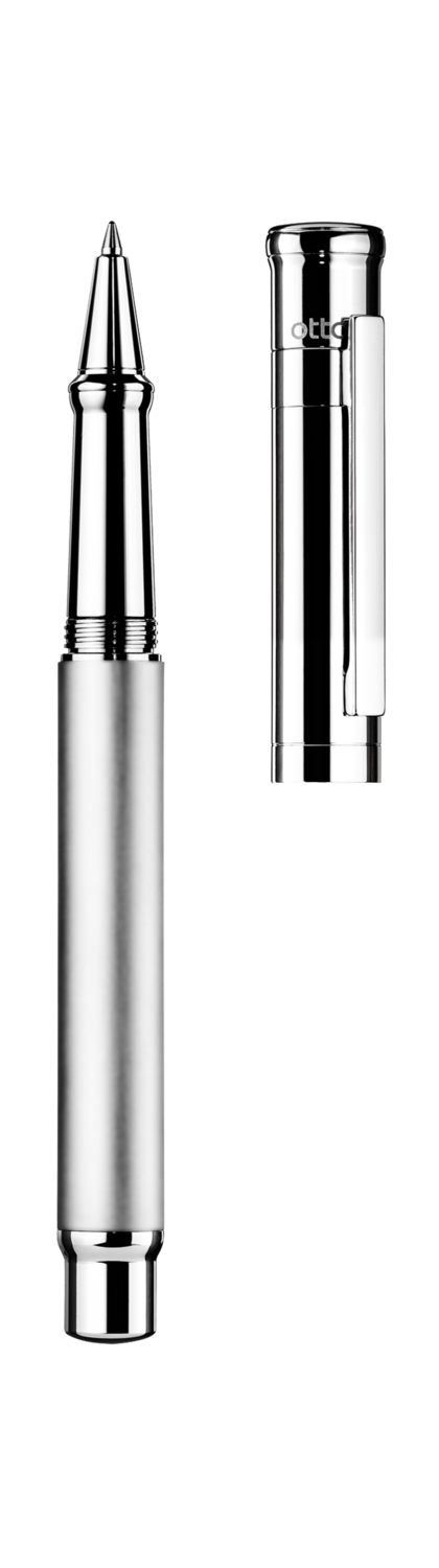 Design 04 Rollerball - &quot;Platin gray, Barrel  platin plated matte, parts platinated shiny