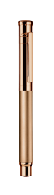 Design 04 Rollerball - Rose gold, Barrel rosegold plated matte, parts rosegold plated shiny