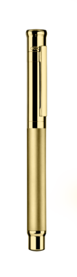 Design 04 Fountain pen Yellow gold, Barrel yellowgold plated matte, parts yellowgold plated shiny