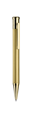 Design 04 Ballpoint pen - Yellow gold, Barrel yellowgold plated matte, parts yellowgold plated shiny