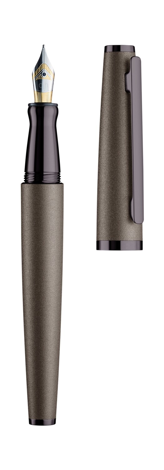 Design 06 Fountain pen M, ash grey matt, fittings pvd coated