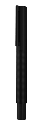 Otto Hutt Design 08 Үзэг Хар  Barrel and cap brass matte PVD plated, 18ct.gold nib, grip matte PVD coated