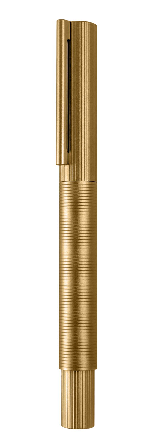 Otto Hutt Design 08 Үзгэн бал Barrel and cap brass matte yellowgold plated, grip matte PVD coated