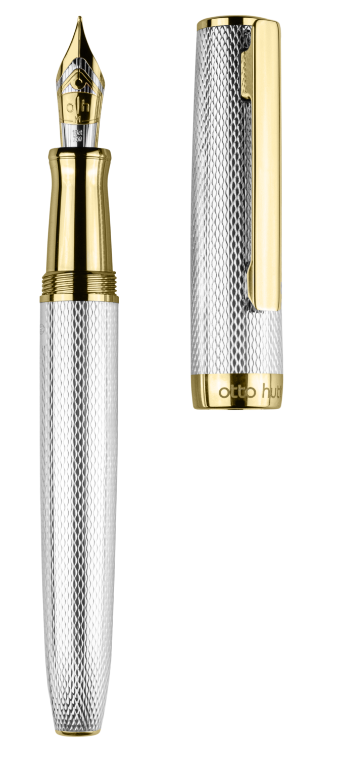 Otto Hutt Design 07 Үзэг/ 925 Мөнгөн их бие Barrel and cap silver Ag925, corn-guilloché, fittings gold-plated