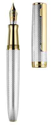 Otto Hutt Design 07 Үзэг/ 925 Мөнгөн их бие Barrel and cap silver Ag925, corn-guilloché, fittings gold-plated