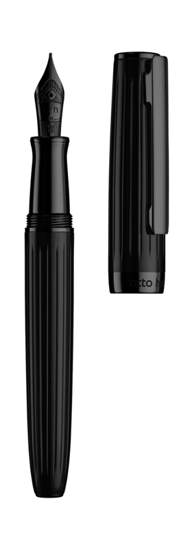 Otto Hutt Design 07 Үзэг/ Barrel and cap, PVD black matt, fittings PVD shiny