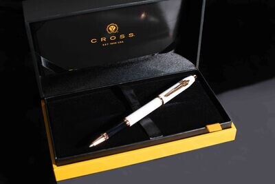 Cross CENTURY II Rollerball Pen- СОЁМБО Pearlescent White lacquer with polished rose-gold PVD appointments