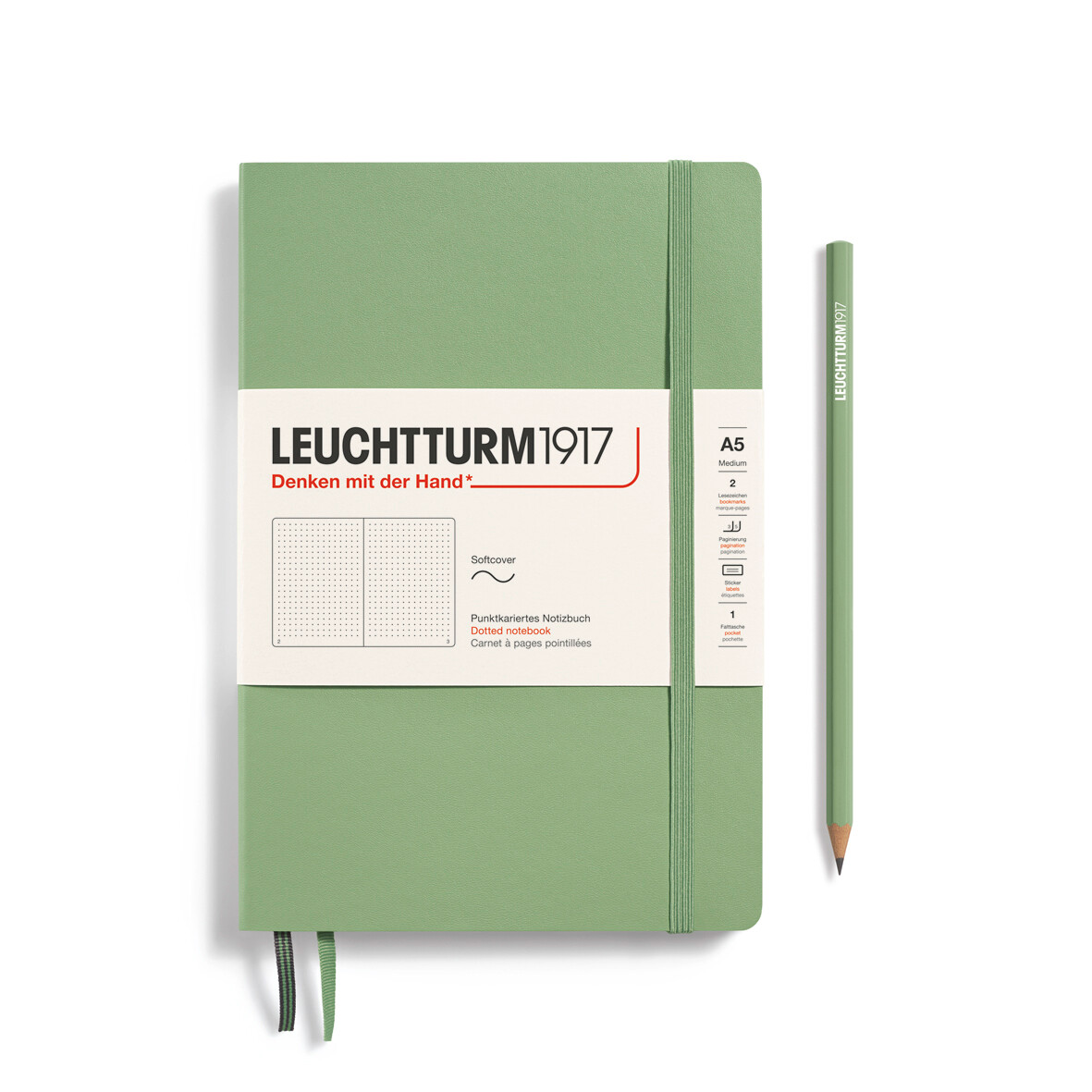 Sage, Softcover, Medium (A5), 123 p., dotted