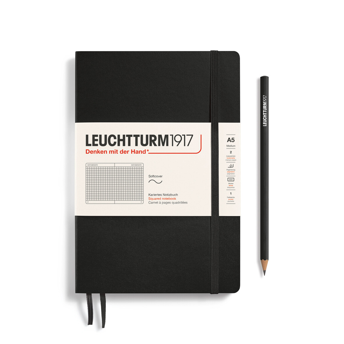Black, Softcover, Medium (A5), 123 p., squared
