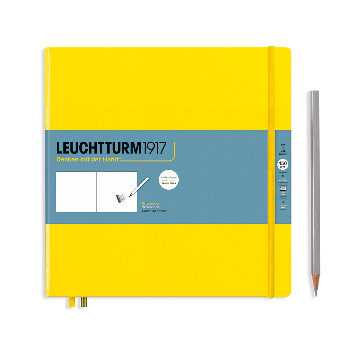 Lemon, Sketchbook Square, 112 pages, 150g/m² paper, plain