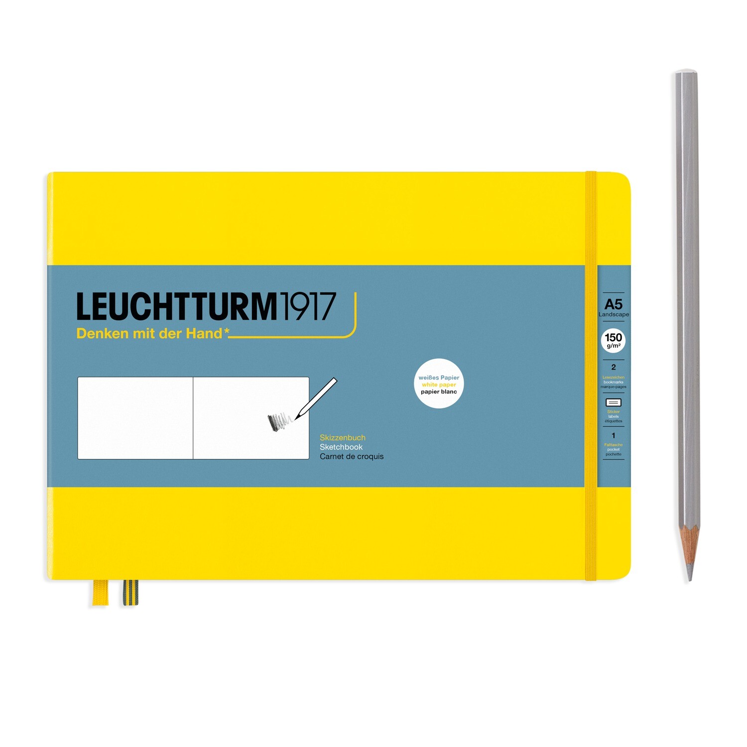 Lemon, Sketchbook Medium Landscape (A5), 112 pages, 150g/m² paper, plain
