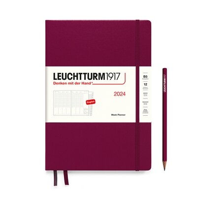 Port Red, Week Planner Composition (B5) 2024, with extra booklet, English