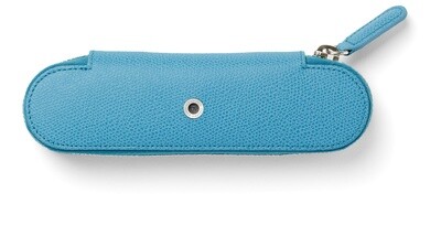 Zipper case for 2 pens Epsom-Gulf Blue