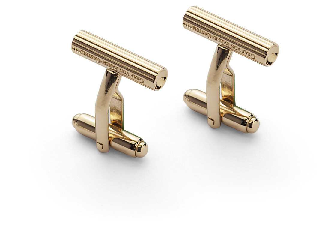 Cufflinks cylindrical gold-plated