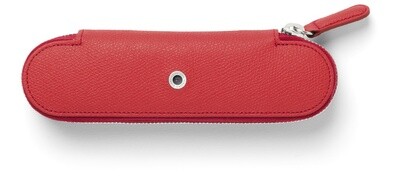 Zipper case for 2 pens Epsom-India Red
