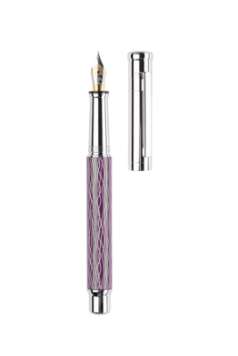 Design 04 Fountain Pen Wave Guilloché Purple Platinum