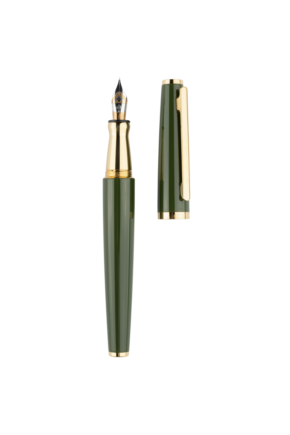 Design 06 Fountain Pen Gloss Olive Green Gold