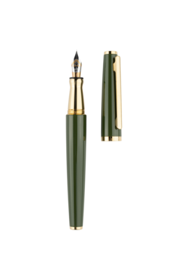 Design 06 Fountain Pen Gloss Olive Green Gold
