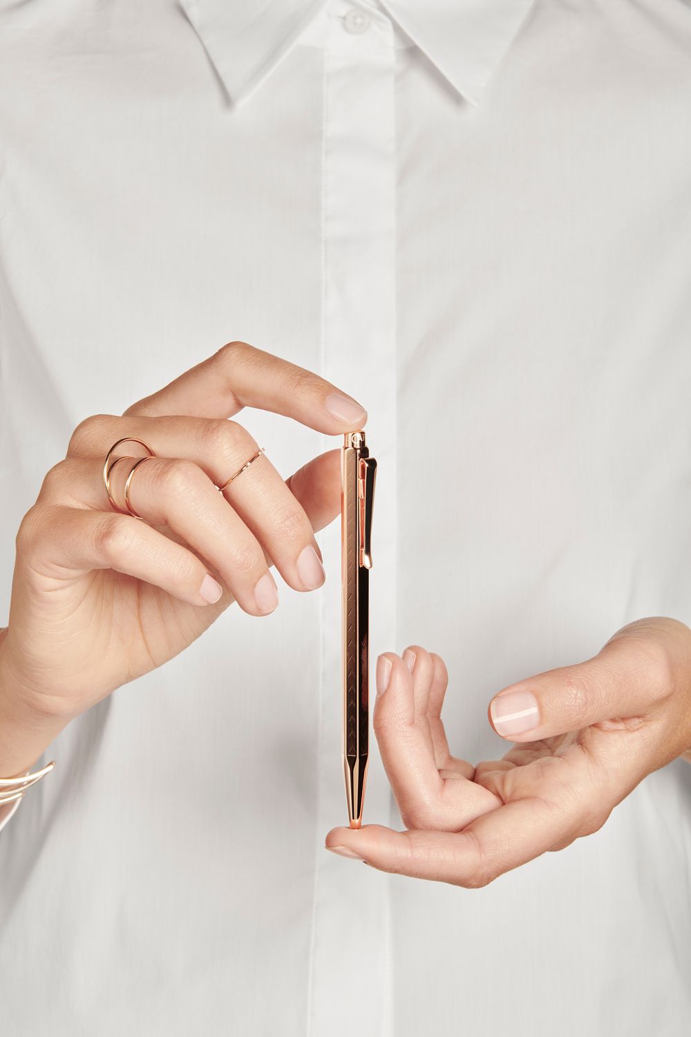ECRIDOR™ CHEVRON Ballpoint Pen Rose Gold