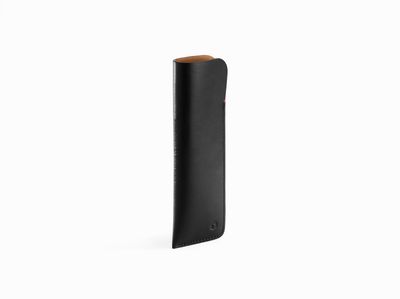 CASE FOR 2 BLACK LEATHER PEN
