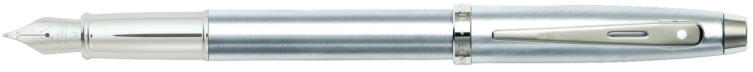 Sheaffer® 100 Brushed Chrome Fountain Pen With Chrome Trims Medium nib
