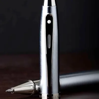 Sheaffer® 100 Brushed Chrome With Shiny Chrome Trim Rollerball Pen