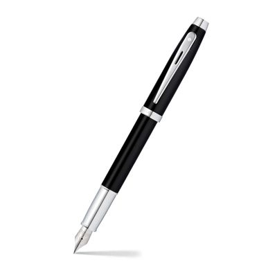 Sheaffer® 100 Matte Black Fountain Pen With Chrome Trims - medium