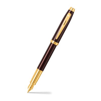 Sheaffer® 100 9370 Glossy Coffee Brown Fountain Pen With PVD Gold-Tone Trim