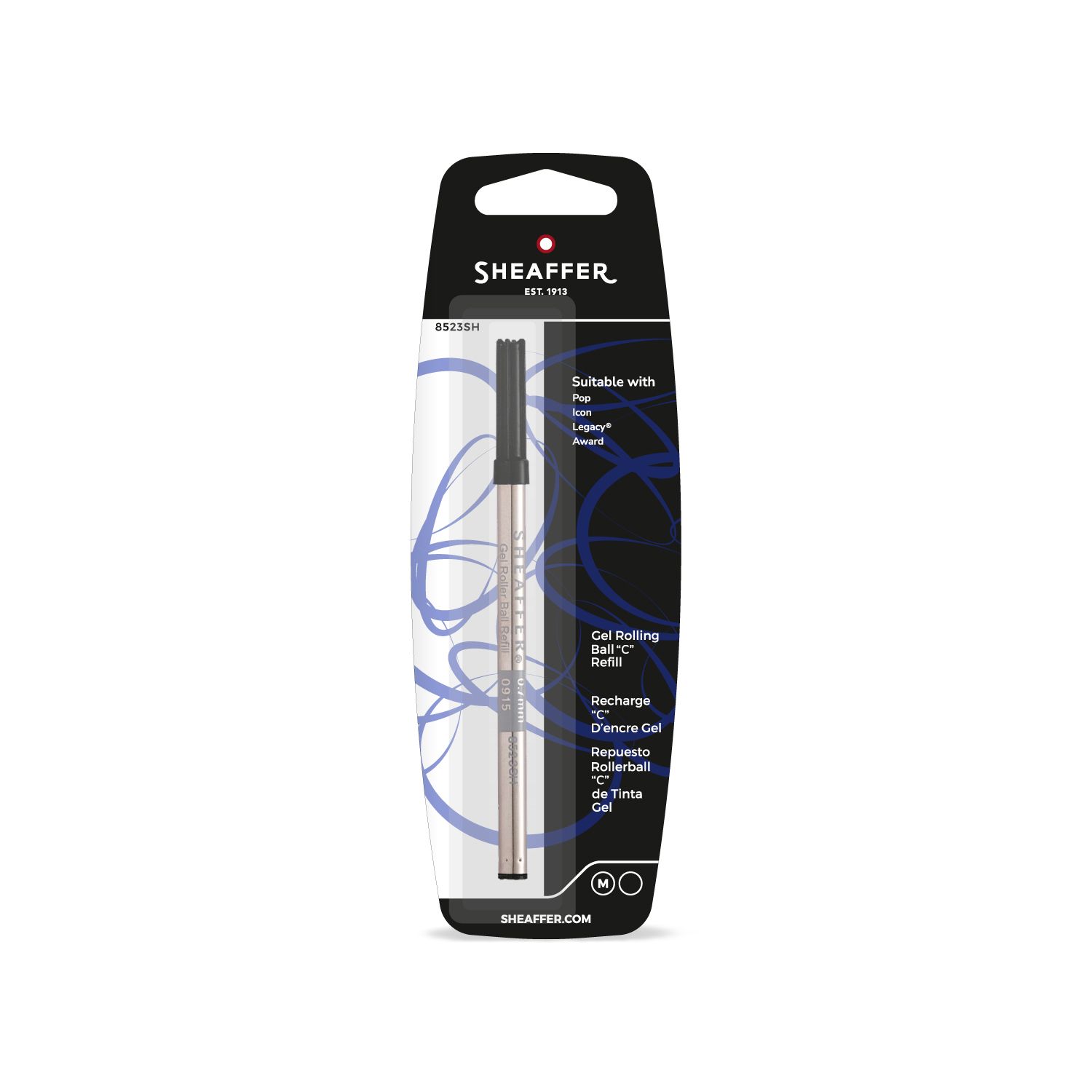 Sheaffer 8523SH Medium &quot;C&quot; Style Gel Rollerball Refill - Black