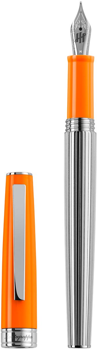 Armonia Duetto Fountain Pen, Steel, Orange Medium