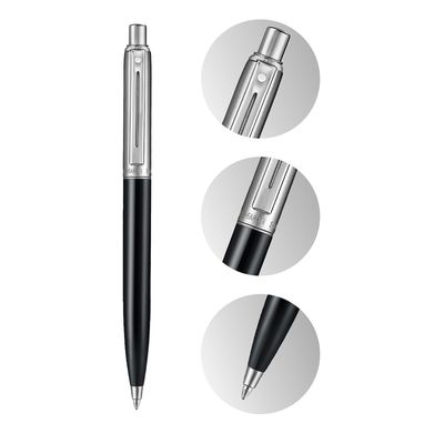 PEN SHEAFFER SENTINEL 332 Gloss black barrel and chrome cap with chrome plated trims BP