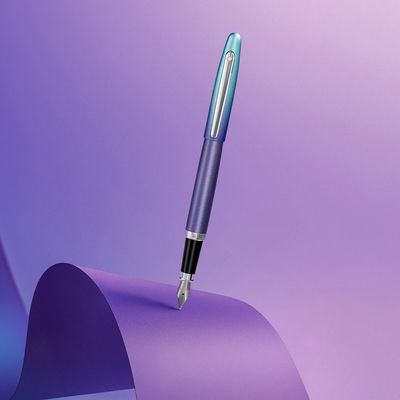 PEN SHEAFFER EXPRESSIONS VFM 9430 Gradient blue and chrome trims pvd medium FP