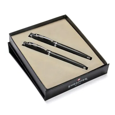Sheaffer® Gift Set ft. Matte Black S100 9317 with Chrome Trim as Set of 2 pens - Ballpoint Pen &amp; Rollerball pen