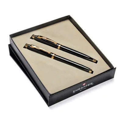 Sheaffer® Gift Set ft. Glossy Black S100 9322 with Gold Tone Trim as Set of 2 pens - Ballpoint Pen &amp; Rollerball pen