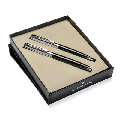 Sheaffer® Gift Set ft. Glossy Black S300 9314 with Chrome Trim as Set of 2 pens - Ballpoint Pen &amp; Fountain pen (M)