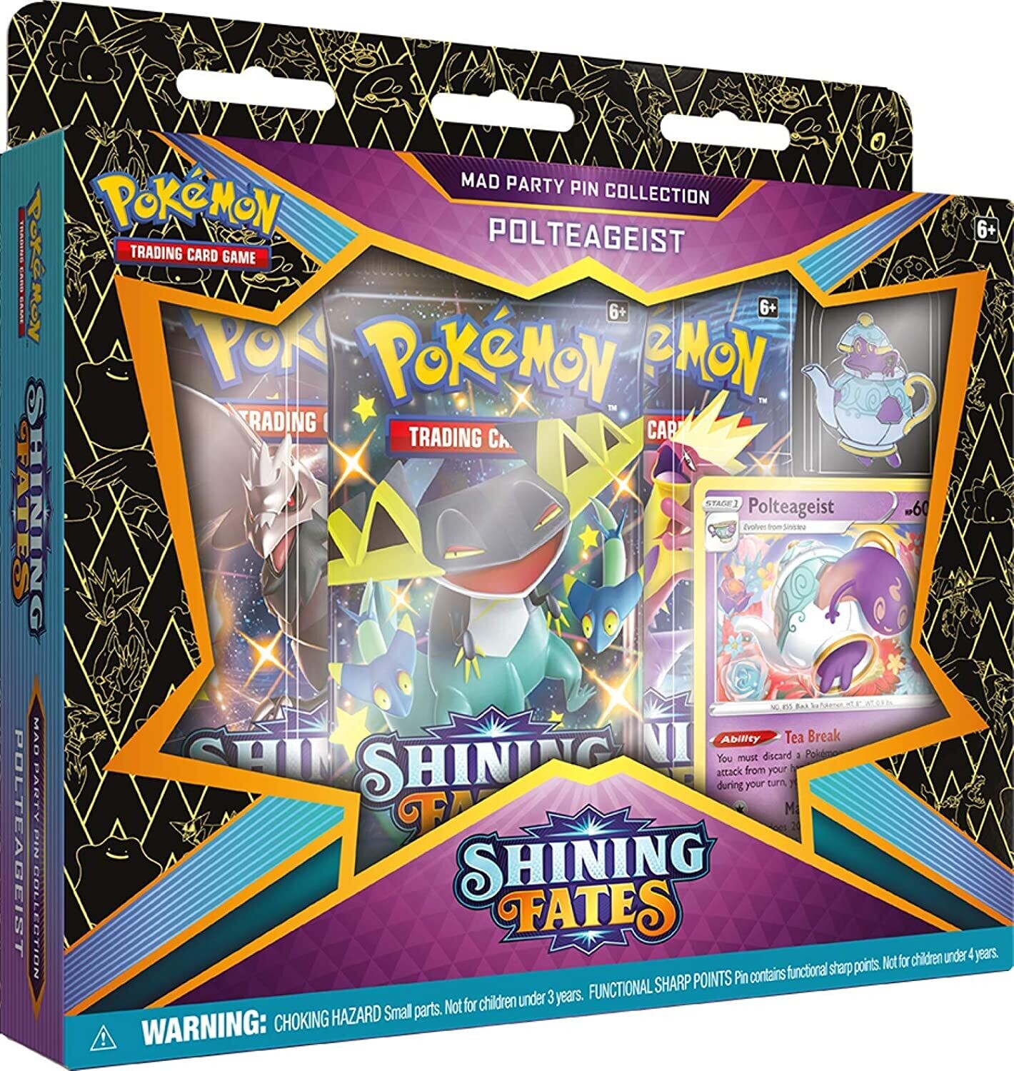 Pokémon Shining Fates Mad Party Pin Collection - Inglés, Tipo de caja: Polteageist