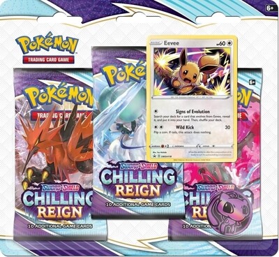 Blister de tres sobres Pokémon Chilling Reign (Eevee)