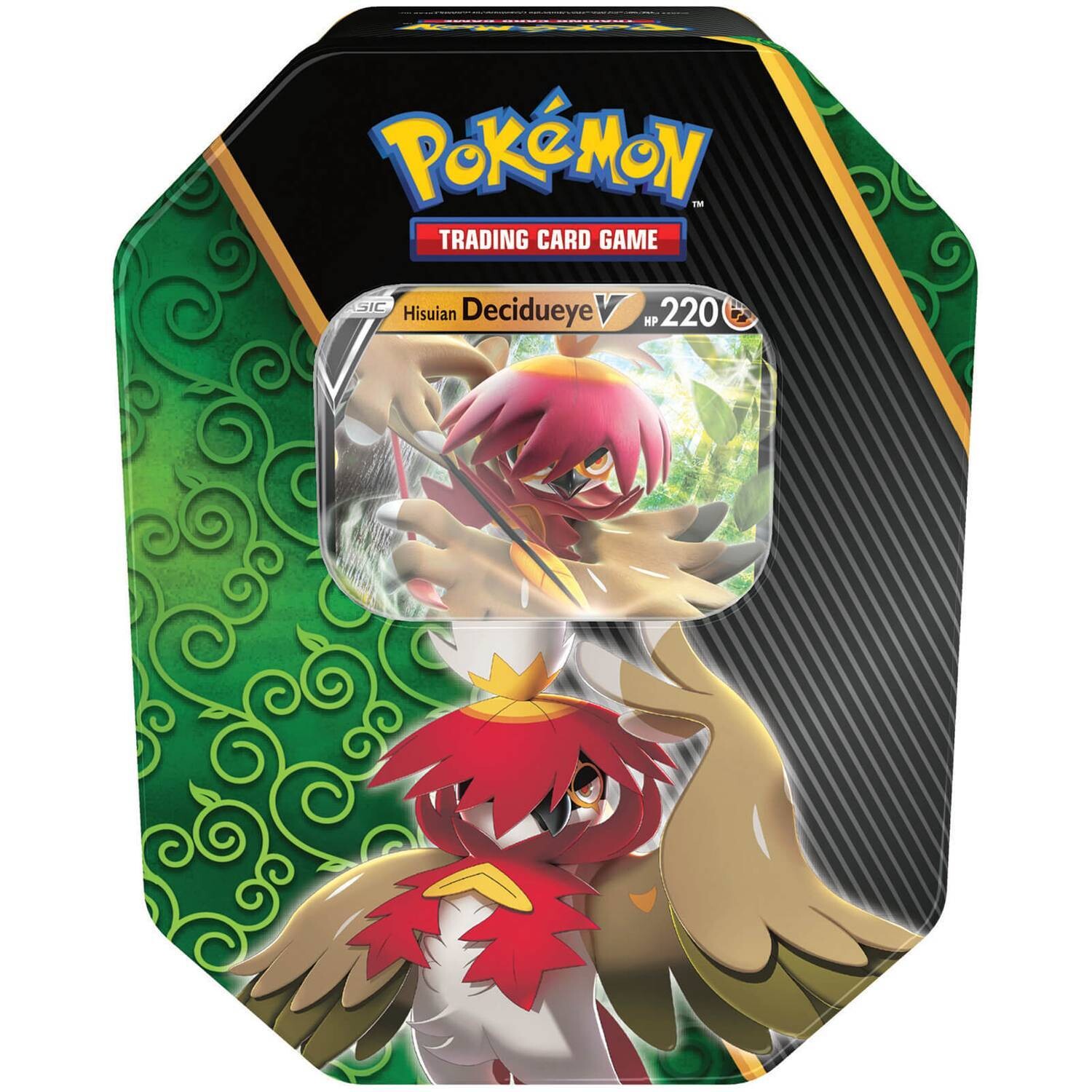 Tin Pokémon Divergent Powers - inglés, Arte: Decidueye de Hisui