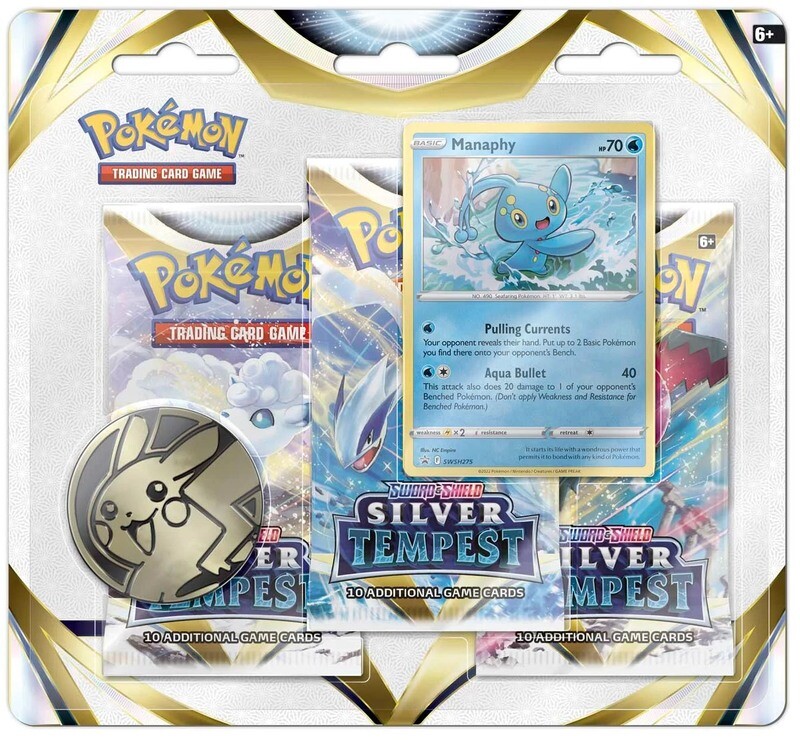 Blister de tres sobres Pokémon Silver Tempest (Manaphy)