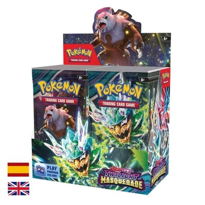 Caja de 36 sobres Pokémon Twilight Masquerade y Mascarada Crepuscular