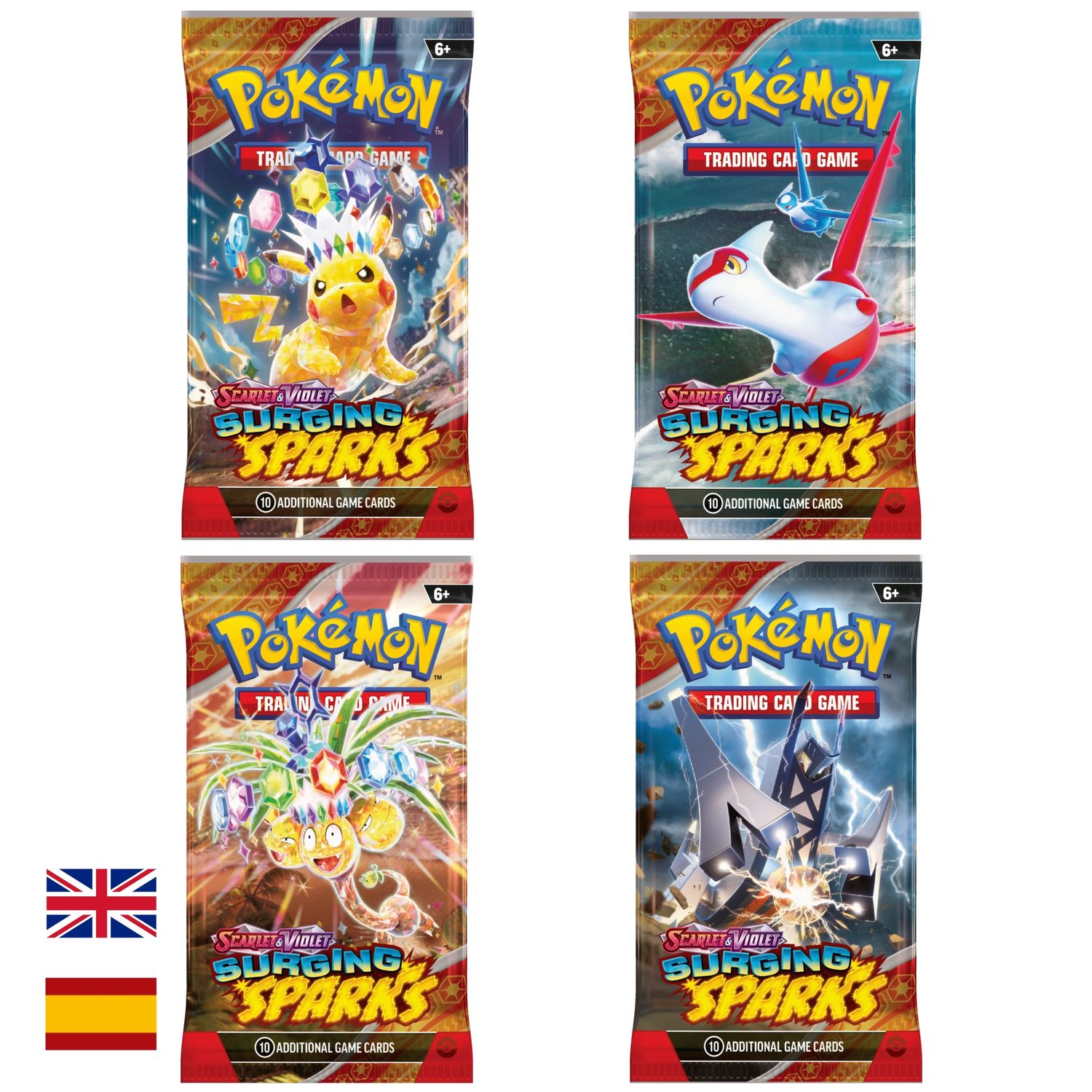 Sobres Pokémon Surging Sparks y Chispas Fulgurantes