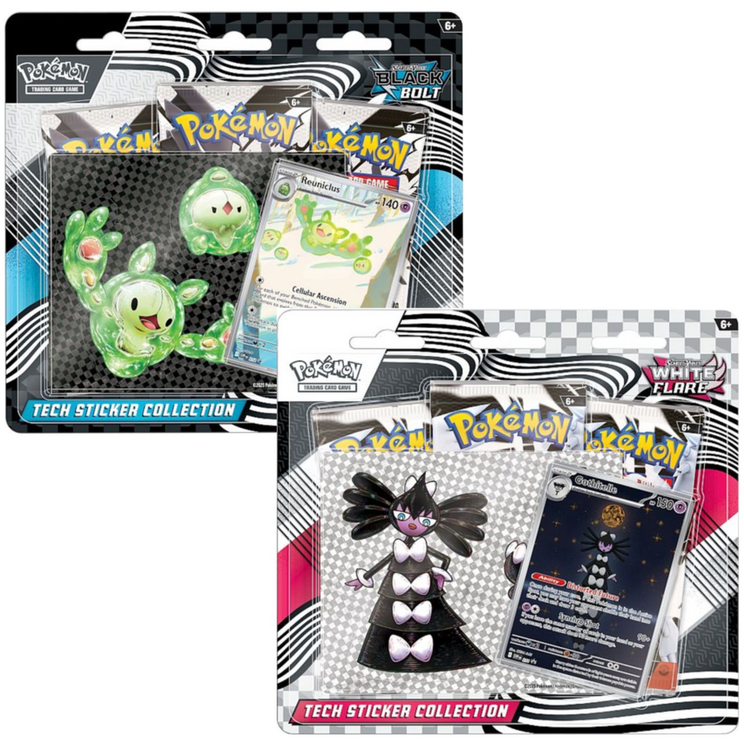 Tech Sticker Collection Pokémon White Flare - Black Bolt y Llama Blanca - Fulgor Negro