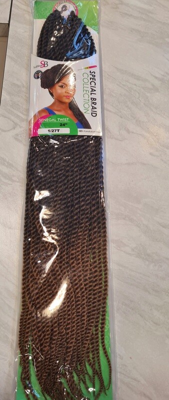 SENEGAL TWIST/SBlim Crochet braid lang 24&quot;#1T/27T