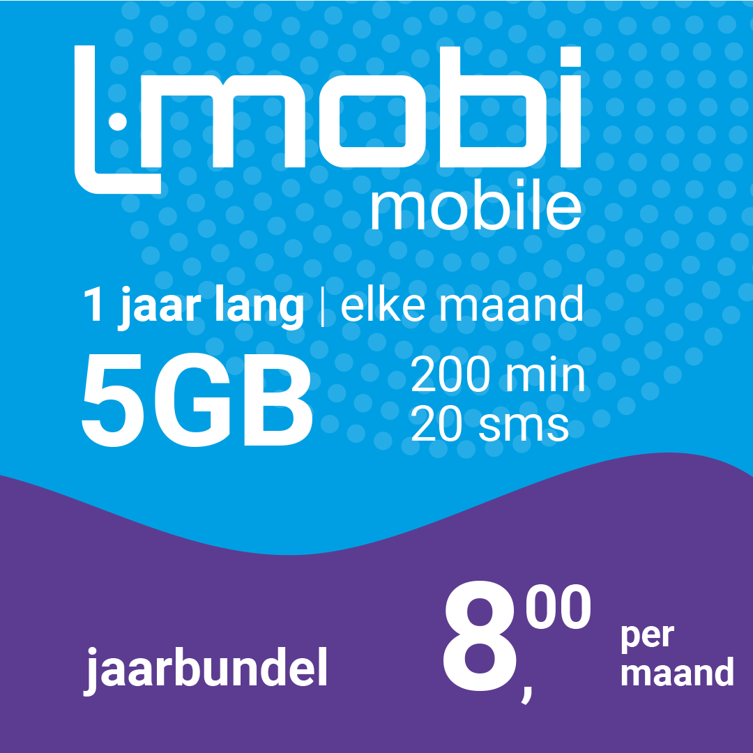 Prepaid Sim Only 5 GB data en 200 MIN/20 SMS (12 maanden) mijnsim de allerscherpste sim only deal