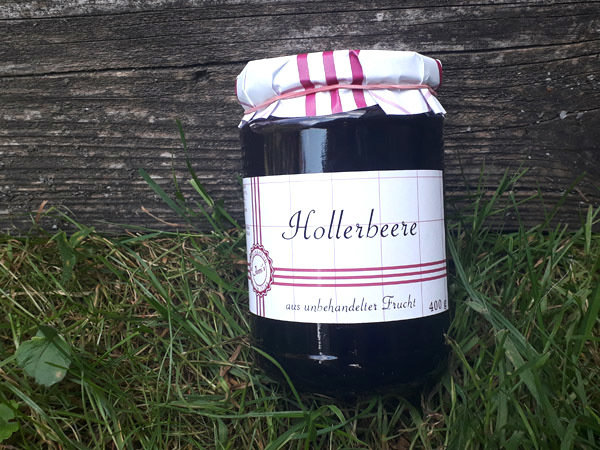 Holunderbeeren Fruchtaufstrich aus unbehandelter Frucht