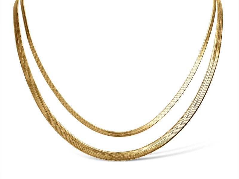 Gold Herringbone Necklace
