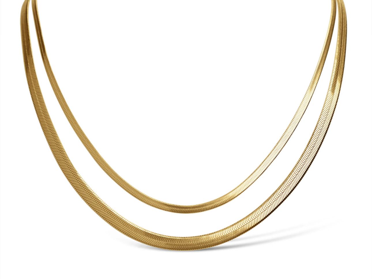 Gold Herringbone Necklace